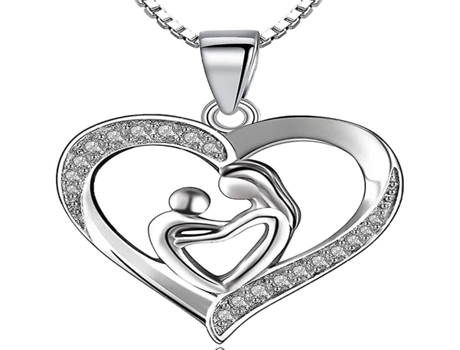 Collares de oro blanco para mujeres Amor Partido del corazón con joyas de collar de cristal de elementos swarovski