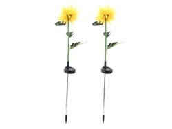 2026-2pcs Lámpara Solar Led De Flores De Crisantemo Para Jardín Exterior Patio Jardin Amarillo
