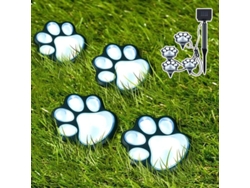 2026-23173-lámpara Decorativa Solar De Huellas De Pata Led Exterior (4 Unidades) Para Patio Jardín Camino