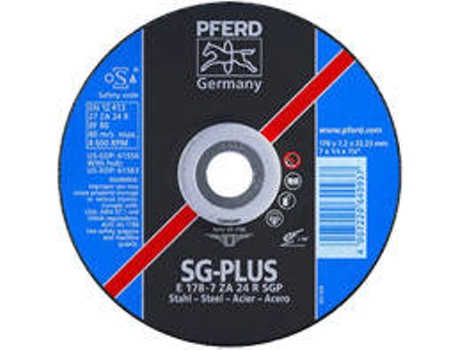 Disco PFERD Desbaste Línea Sg-Plus Gran Exigencia Acero (178-7 Za24 R Sgpara 2223)