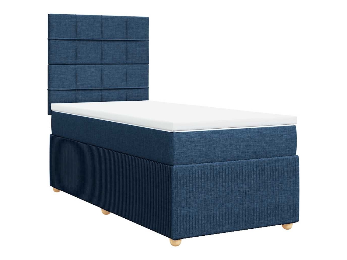 Maison Exclusive - Cama Box Spring Con Colchón Tela Azul 80x200 Cm