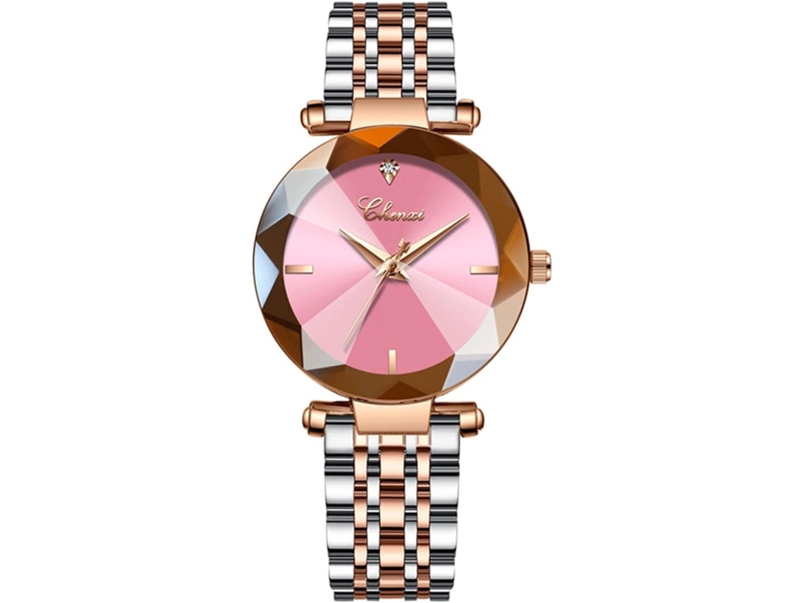 Reloj De Lujo Femenino De Strass Acero Inoxidable A Prueba De Agua Cuarzo Fecha Luminoso Yuysan
