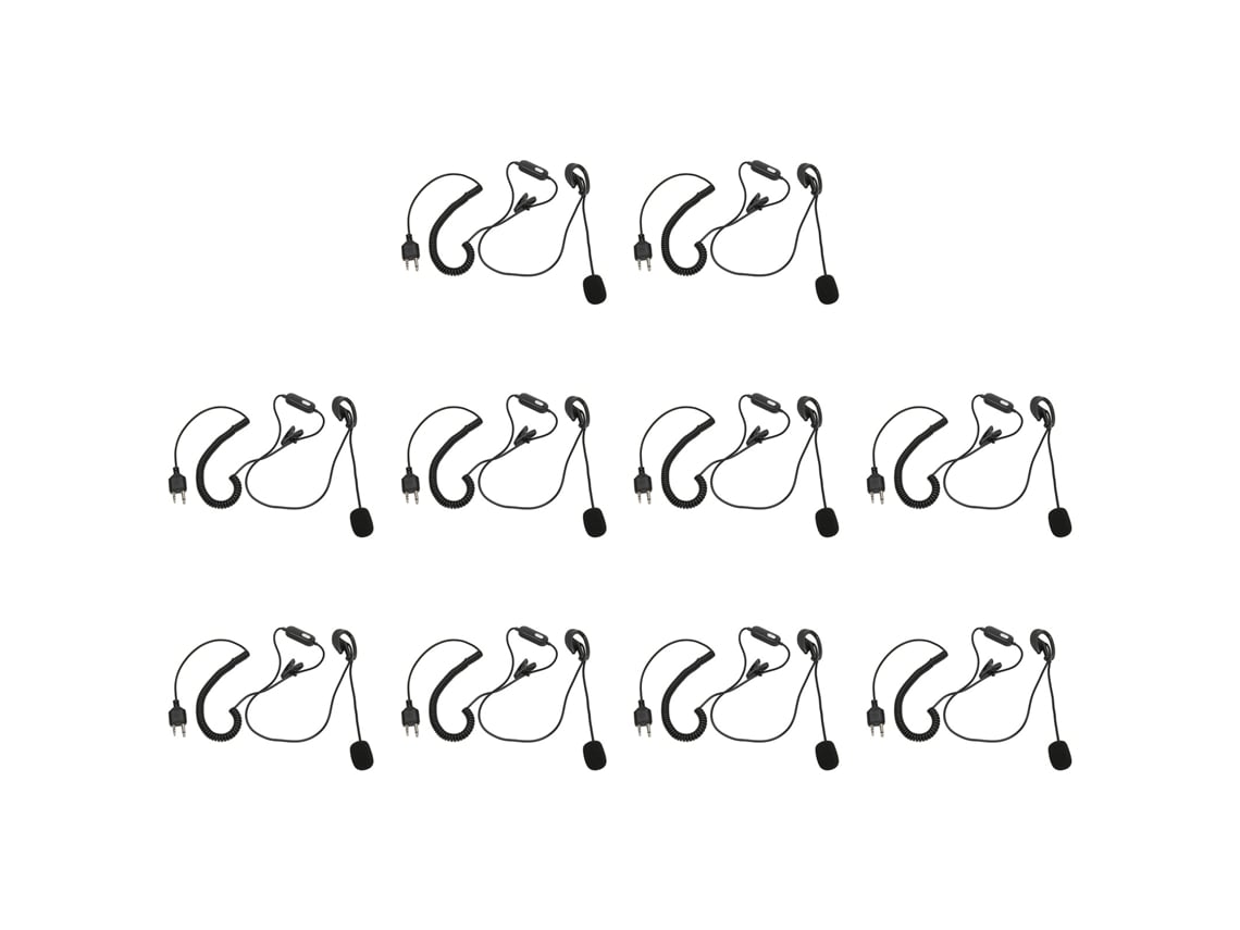 10pcs Fone De Ouvido Para Rádio Walkie Talkie Com Ptt E Microfone Para Midland Gxt1000vp4 Lxt600vp3 Gxt1050vp4 Gxt1000xb Gxt400 Gxt450