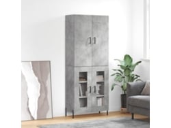 Aparador Alto Madera Contrachapada Gris Hormigón 69,5x34x180 Cm
