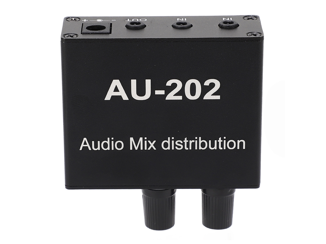 Mini Mezclador De Audio Estéreo 2 En 2 Con Adaptador De Enchufe Europeo De 100-240 V.