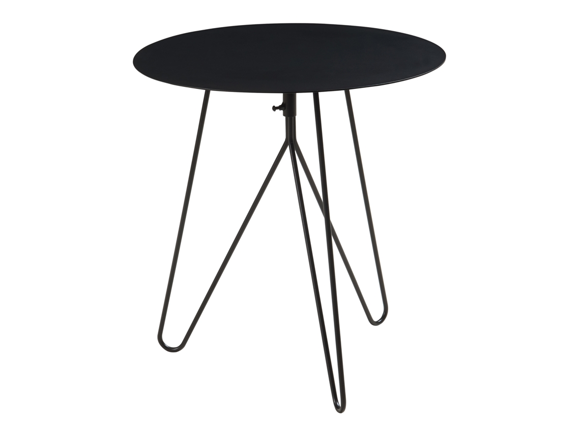 Mesa auxiliar redonda de metal Nopimi 45xø43 cm negro mate [EN.CASA]