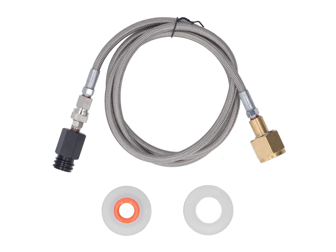 Adaptador De Recarga De Co2 A Refrigerante Con Manguera De 152 Cm, Conexión Cga320, Acero Inoxidable.