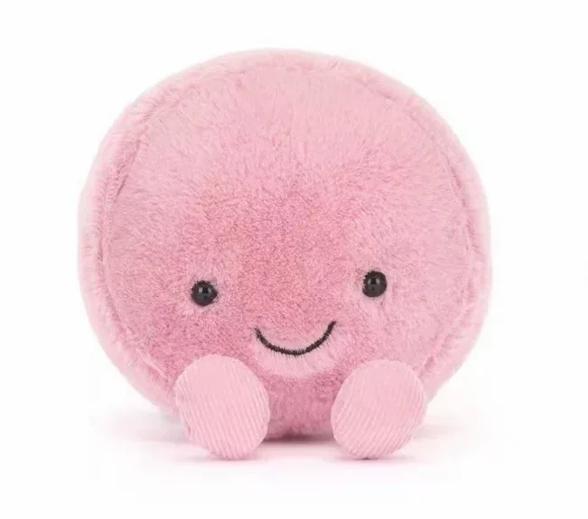 Colgante De Peluche Con Forma De Comida (macaron Rosa) - Regalo Suave, Esponjoso Y Adorable