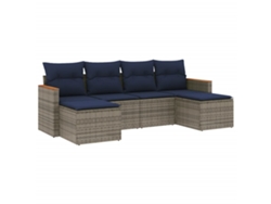 Maison Exclusive - Conjunto De Sofá De Jardín De 6 Piezas Con Cojines, Poliratán Gris