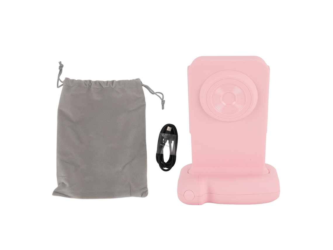 Grip De Câmera Para Celular Com Controle Remoto Bt Magnético 5200mah Giro 90° Expansão Cold Shoe Rosa