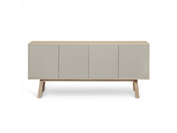 Aparador Alto MON PETIT MEUBLE FRANÇAIS con 4 Puertas (Amarillo Lunar - Madera - 220 x 94 x 46 cm)