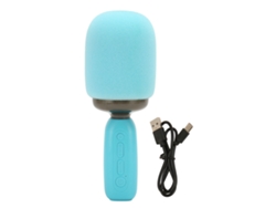 Micrófono De Karaoke Portátil Con Bluetooth, Luz Rgb, Ranura Para Tarjeta De Memoria, Inalámbrico, Para Niños Y Adultos, Azul.