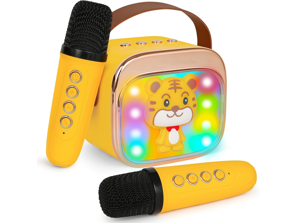Altavoz Portátil De Karaoke Para Niños - Micrófono Inalámbrico Bluetooth - Amarillo