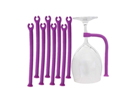 2026-portavasos De Silicona Lavavajillas Seguro Set De 8 Morado Para Copas De Vino