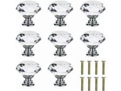 VYLARA Puxadores De Cristal Para Armários, Acabamento Cromado, Puxadores De Gaveta Em Formato De Diamante Com Base De Liga De Zinco Resistente À Corrosão, Ap