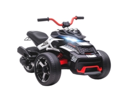 Quad Eléctrico Infantil, 12v, 2 Motores, 3 Ruedas, Suspensión, Blanco Y Negro.