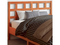 Cabecero De Cama Madera Maciza De Pino Marrón Cera 135 Cm