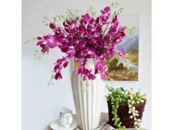 Flor De Orquídea Artificial En Seda Blanca, Ramo Decorativo Para El Hogar, Bodas Y Jardines.