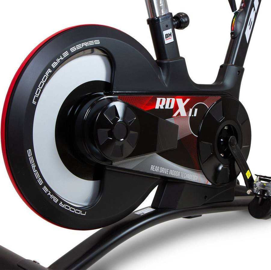 Bicicleta de Spinning BH FITNESS RDX 1.1 H9179 (Negro - 130x32x142.5cm - Volante: 2 kg - Hasta 130 kg)