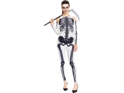 Disfraz de Esqueleto blanco completo para mujer