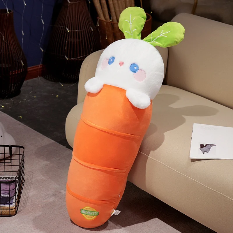 (laranja, 60cm) Brinquedo De Pelúcia Fofo E Realista De Coelho Cenoura De Anime