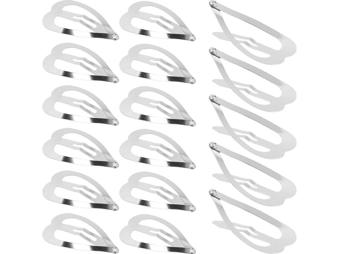 100 Presilhas De Cabelo Em Formato De Coração, 3cm, Metal Banhado A Prata, Pacote Com 100 Unidades