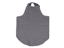 Delantal De Algodón Y Lino Ajustable Con Cordón Y Cuello Redondo Para Adultos, Gris, Para Cocina O Trabajo