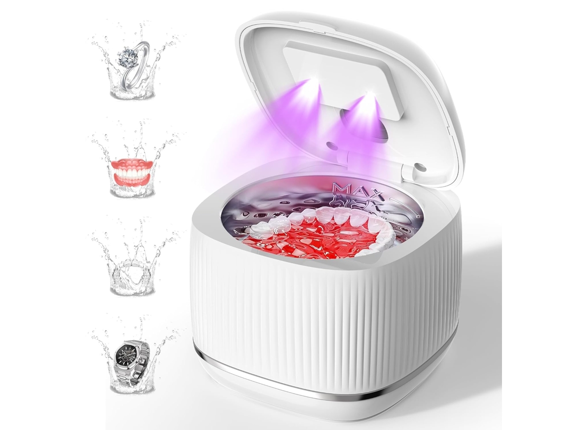Máquina Limpiadora De Retenedores Ultrasónica 3 En 1 Mejorada, Tecnología De Desgasificación + Ultrasonido + Uv (blanco)