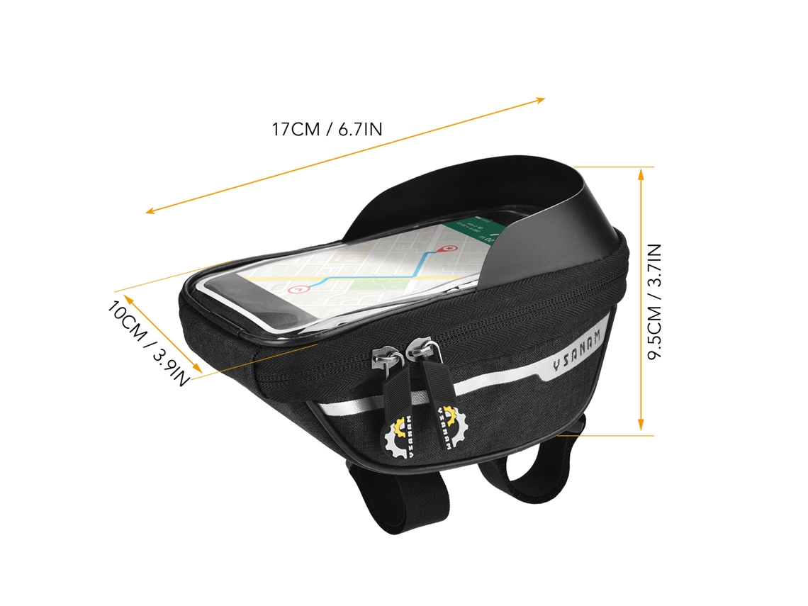 Bolsa Para Bicicleta Con Soporte Impermeable Para Teléfono Con Pantalla Táctil, Para Tubo Superior Del Cuadro De 6,5 Pulgadas.