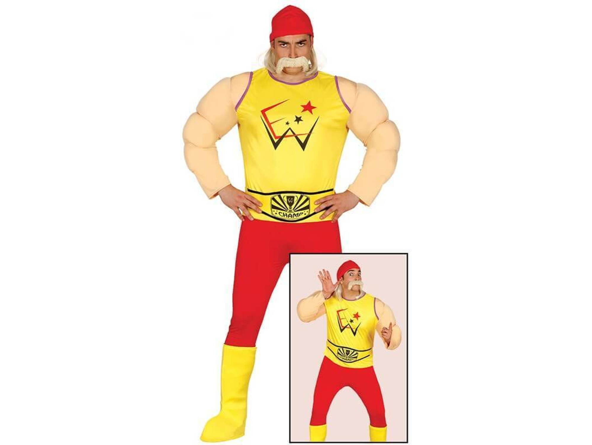 Disfraz de Hombre DISFRAZZES Musculoso De Lucha Libre (Talla: L)