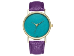 Reloj De Pulsera De Cuarzo Para Mujer Con Correa De Pu, Estilo Moderno Y Elegante (morado)
