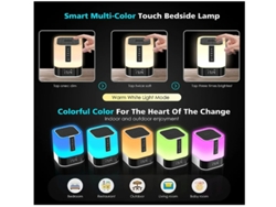 Abajur Bluetooth Táctil Yizhood 5 En 1 Multicolor Blanca