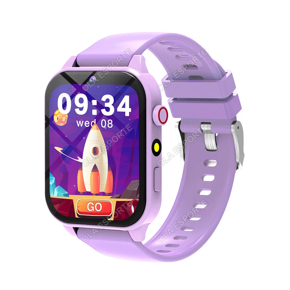 Reloj Inteligente Infantil (morado) Con Pantalla Táctil Hd, Cámara, Monitor De Sueño, Despertador Y Calculadora.