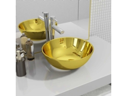 Lavabo 28x10 cm Cerámica Oro DKD HOME DECOR
