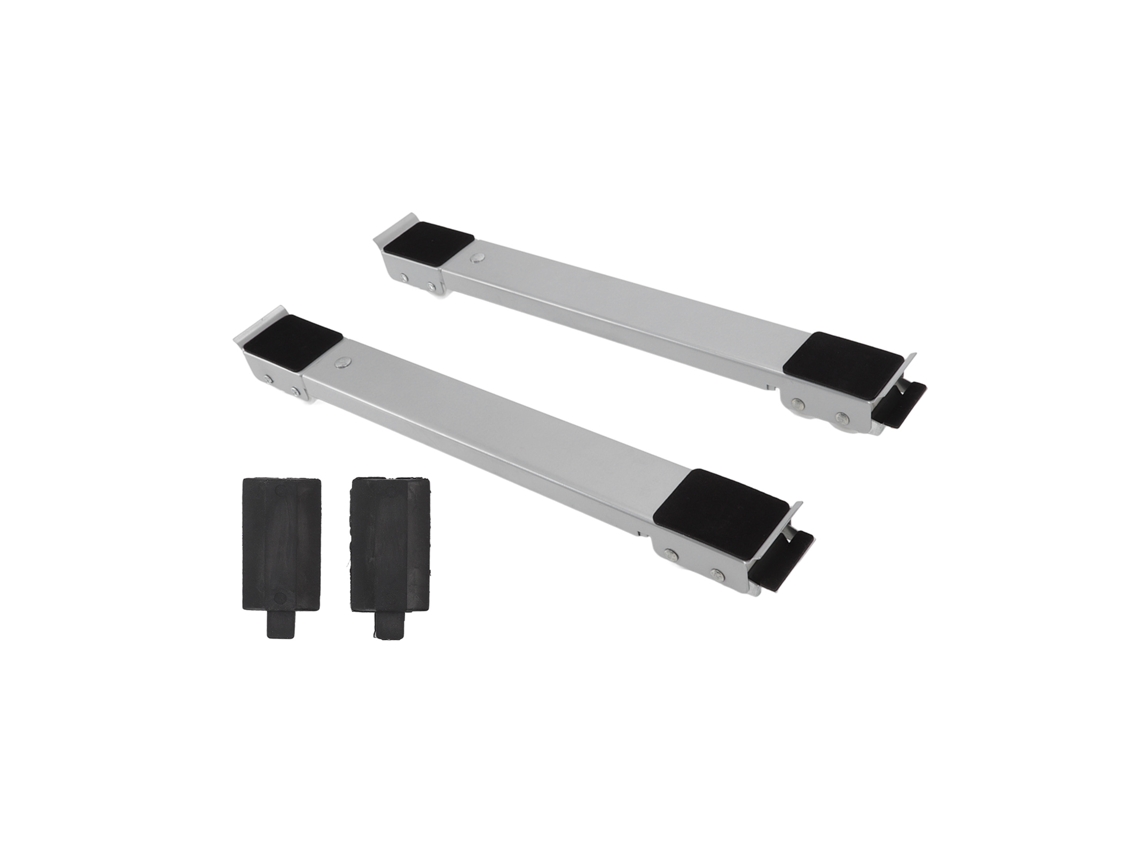 Base móvil para máquinas de 300 kg, extensible, de acero, 2 unidades, color plata.
