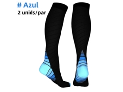 Calcetines de compresión, compresión progresiva de 20-30 mmHg, aptos para correr. Mdug (azul, un par, talla L/XL)