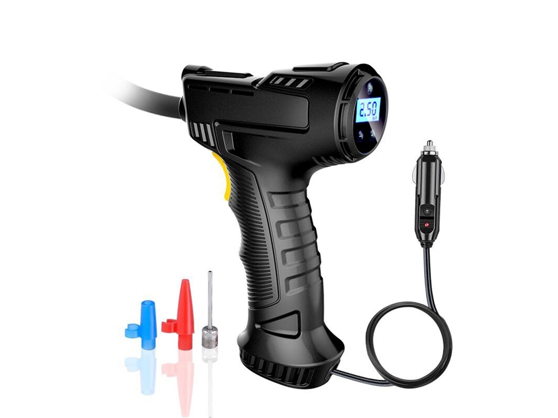 Bomba Insuflável Portátil Compressor Ar Carro Sem Fio Inflador Pneus Recarregável Ecrã Digital