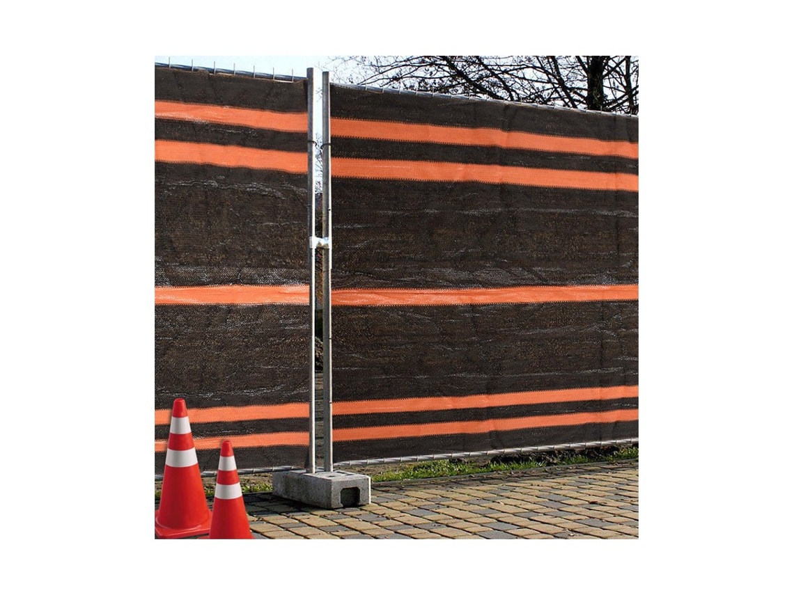 Malla De Ocultación Obra, 1,95 X 3,65 Metros, Color Negro/naranja 90 Gr. Diseñadas Para Delimitar Y Restringir Zonas De Trabajo Suinga