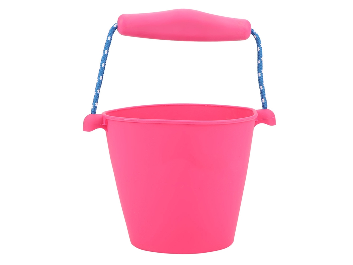 Cubo De Baño Plegable De Silicona Para Bebés Con Asa Ergonómica (rojo Y Rosa)
