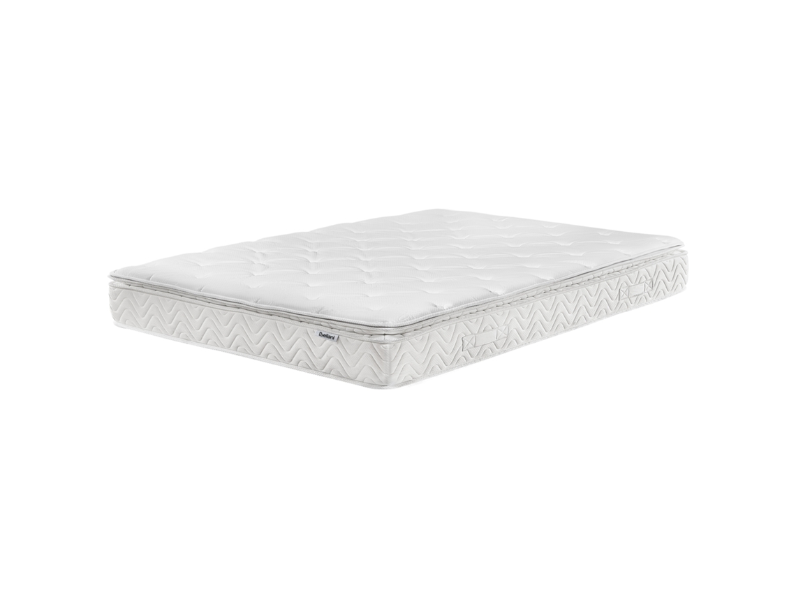 Colchón Beliani Luxus de muelles ensacados con espuma ajustable, blanco, 180x200x25