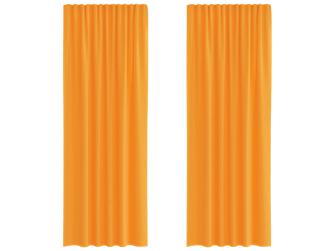 Maison Exclusive - Cortinas De Gasa Con Bolsillos Para Varillas 2 Uds. Naranja