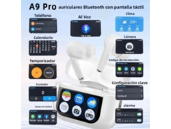 Auriculares inalámbricos Bluetooth de nueva configuración con pantalla LCD a color, cancelación activa de ruido y batería de larga duración. Mdug