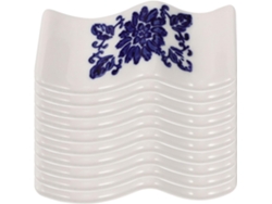 Juego De 10 Soportes Para Palillos De Cerámica Azul Y Blanca Con Diseño Qinghua.
