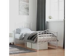 Estructura Cama Sin Colchón Con Estribo Metal Blanco 75x190 Cm