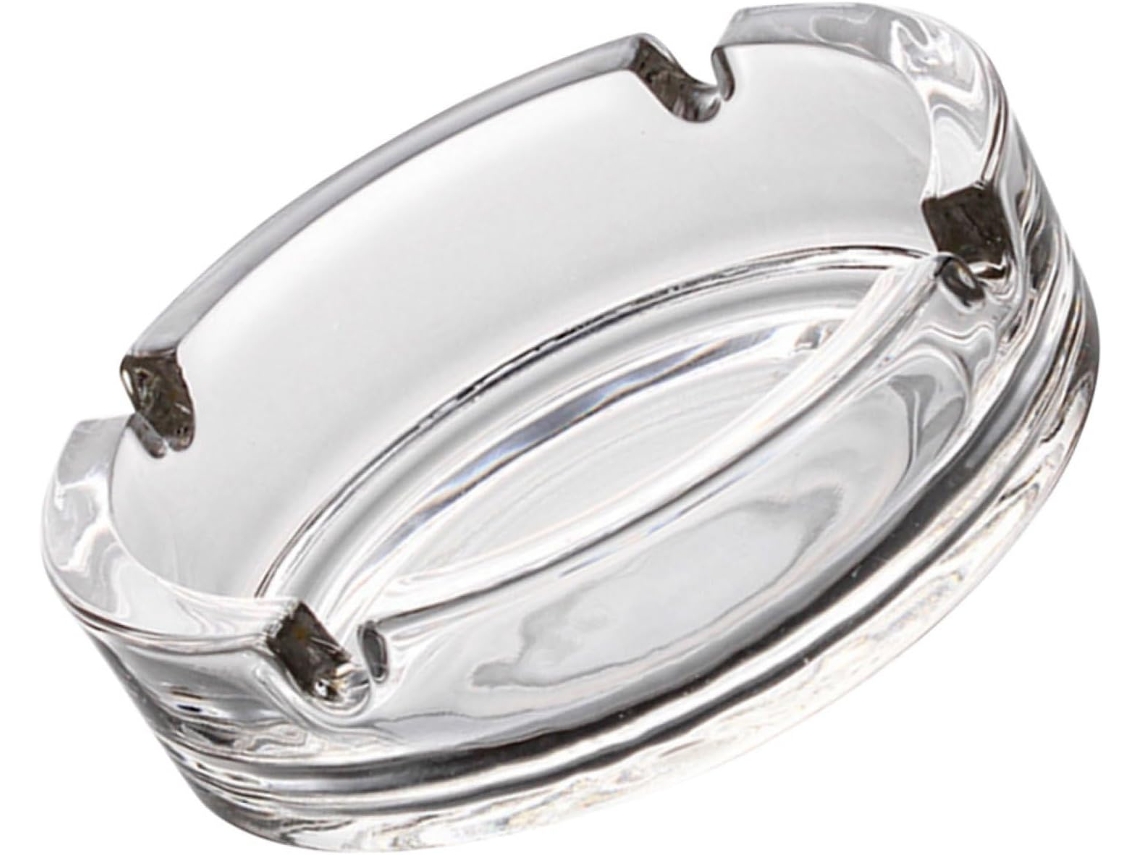Cenicero Redondo De Vidrio Transparente, Resistente Al Calor Y A La Corrosión, Decorativo Para