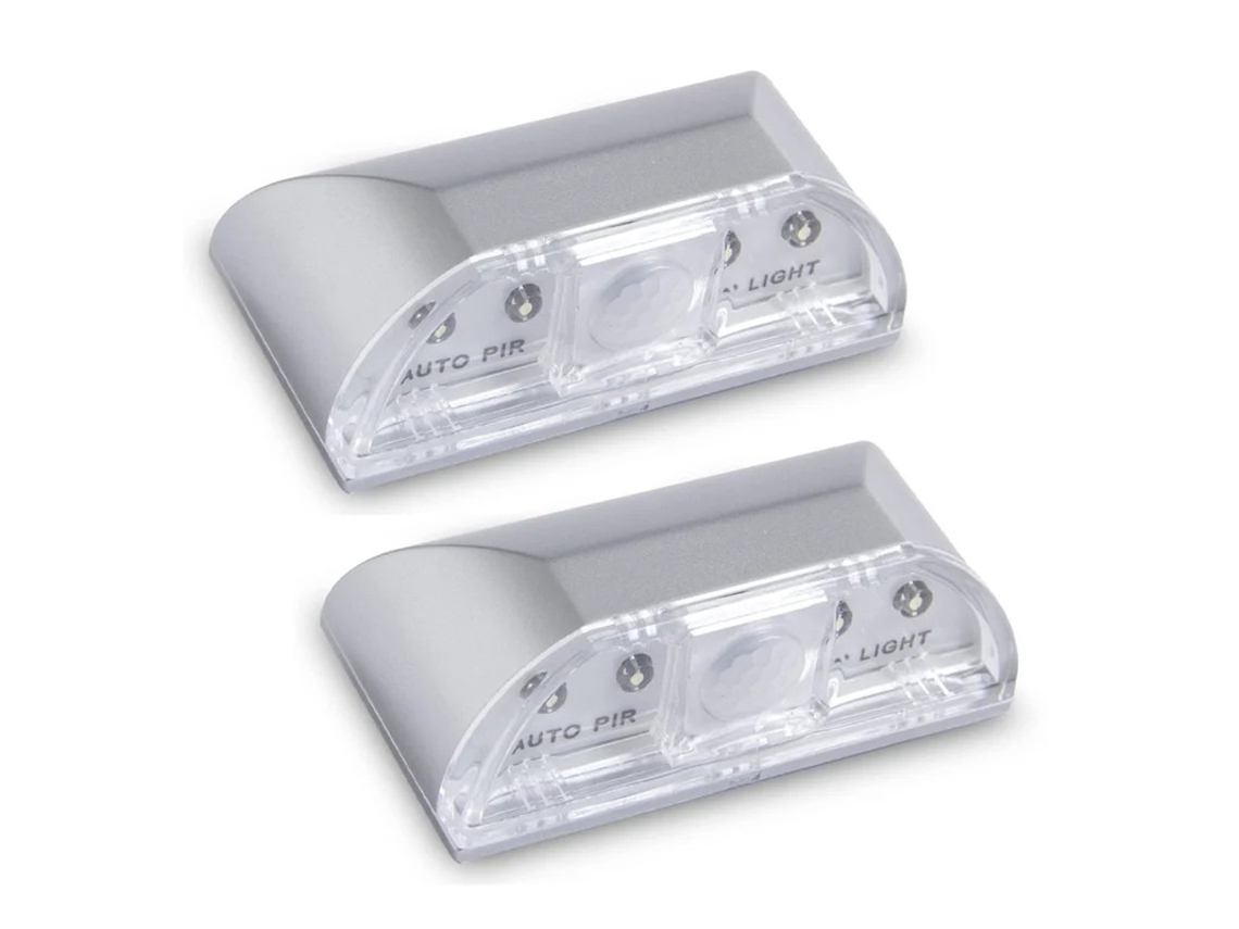 Paquete de 2 luces nocturnas con sensor de movimiento infrarrojo PIR a batería para cerradura de puerta con 4 luces Bestvite