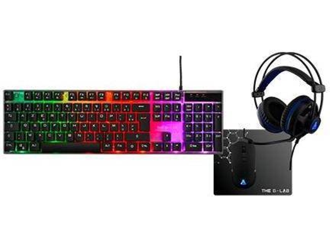 Kit THE G-LAB Gaming Combo Gallium (Teclado + Ratón + Auriculares + Alfombrilla)