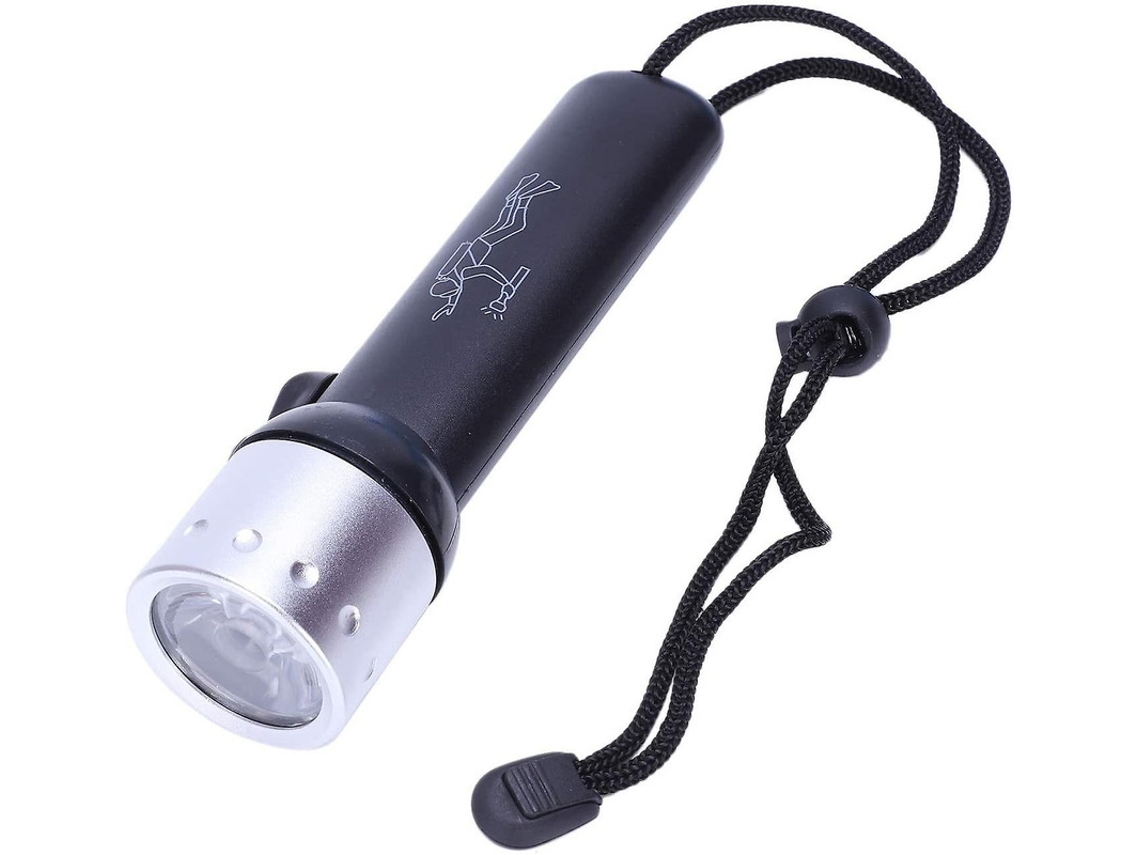 Linterna subacuática, lámpara de buceo impermeable, Yizhood (negra)