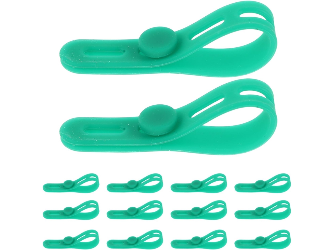 Paquete De 50 Clips De Silicona Desmontables De Color Verde Claro Para Cables, Sujetadores Ajustables Para La Gestión De Datos.
