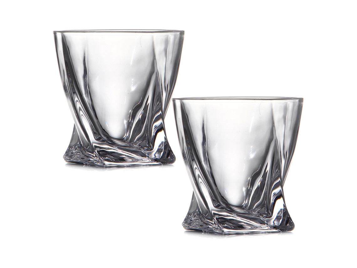 KOFIHETY Elegantes vasos de whisky de cristal, cristal ultratransparente sin plomo para amantes del whisky, con base sólida y cristal robusto, juego de 2 pieza
